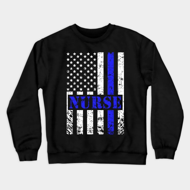 Nurse American Flag 4th of July Crewneck Sweatshirt by MFK_Clothes